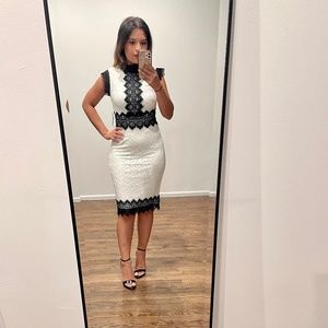 NWT NY&CO Black & White Lace Dress